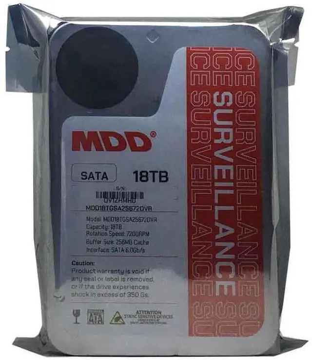 Alt view image 4 of 4 - MDD MDD18TSATA25672DVR 18TB 7200 RPM 256MB Cache SATA 6.0Gb/s 3.5" Internal Hard Drive for Surveillance