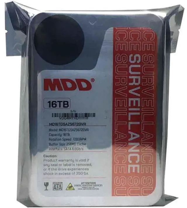 Alt view image 4 of 5 - MDD (MDD16TSATA25672DVR) 16TB 7200 RPM 256MB Cache SATA 6.0Gb/s 3.5" Internal Surveillance Hard Drive - 3 Years Warranty