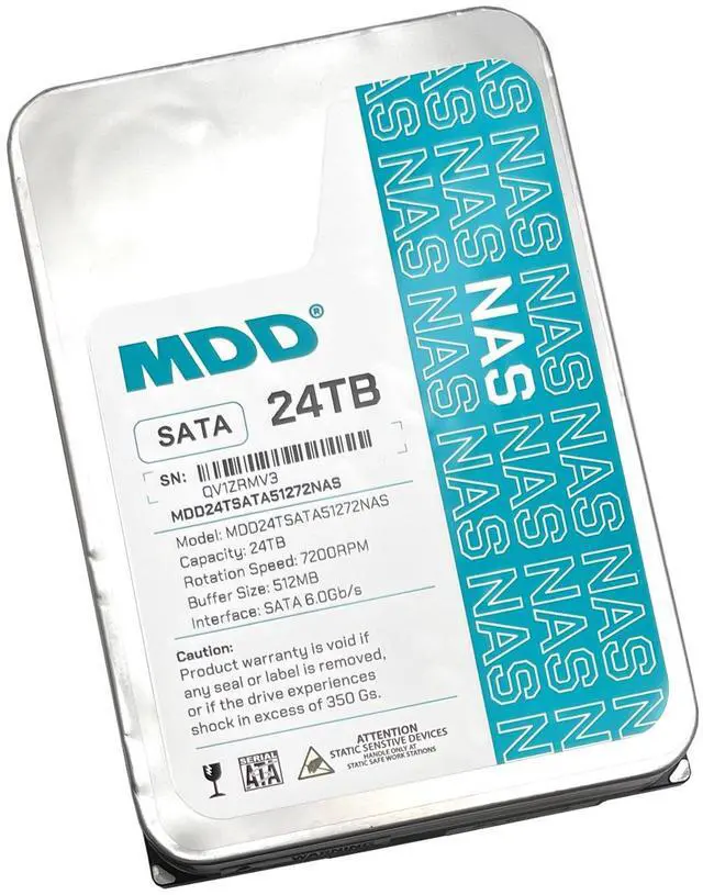 Alt view image 3 of 5 - MDD 24TB 7200 RPM 512MB Cache SATA 6.0Gb/s 3.5inch Internal Hard Drive for NAS Network Storage (MDD24TS51272NAS) - 5 Years Warranty