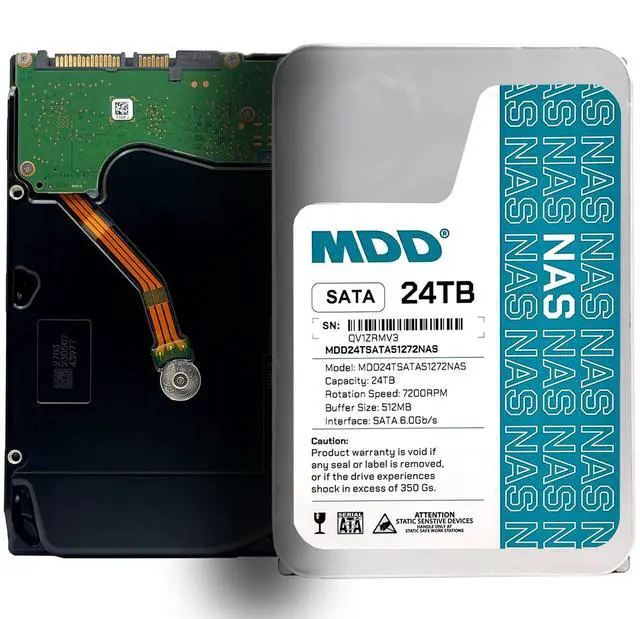 Main image of MDD 24TB 7200 RPM 512MB Cache SATA 6.0Gb/s 3.5inch Internal Hard Drive for NAS Network Storage (MDD24TS51272NAS) - 5 Years Warranty