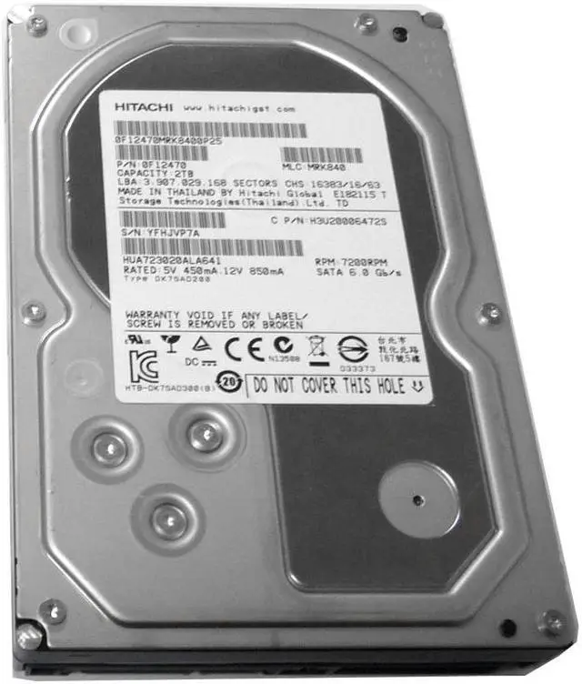 Alt view image 3 of 6 - Hitachi Ultrastar 7K3000 HUA723020ALA641 2TB 7200RPM 64MB Cache SATA 6.0Gb/s 3.5" Enterprise Hard Drive -OEM