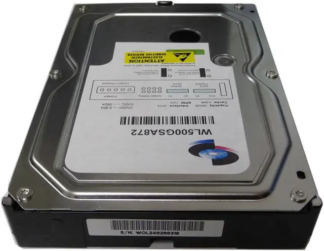 Alt view image 4 of 5 - WL 500GB 8MB Cache SATA2 (3.0Gb/s) 3.5" Internal Hard Drive (For Desktop PC & CCTV DVR) - OEM w/1 Year Warranty