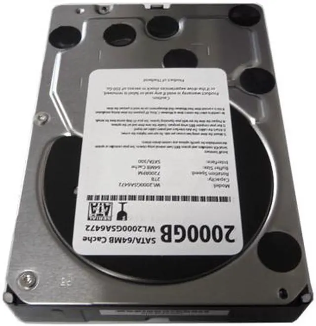 Alt view image 5 of 5 - WL 2 Terabyte (2TB) 64MB Cache 7200RPM SATA2 (3.0Gb/s) 3.5" Internal Destkop Hard Drive (PC/Mac/CCTV DVR)- w/ 1 Year Warranty