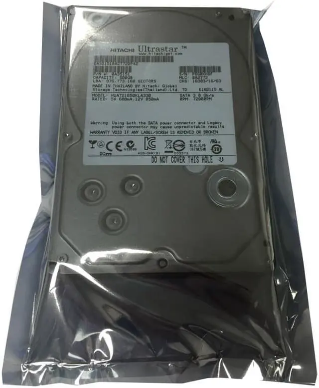 Alt view image 2 of 5 - HITACHI Ultrastar A7K1000 HUA721050KLA330 500GB 7200RPM 32MB Cache SATA 3.0Gb/s 3.5" Hard Drive - OEM w/1 Year Warranty