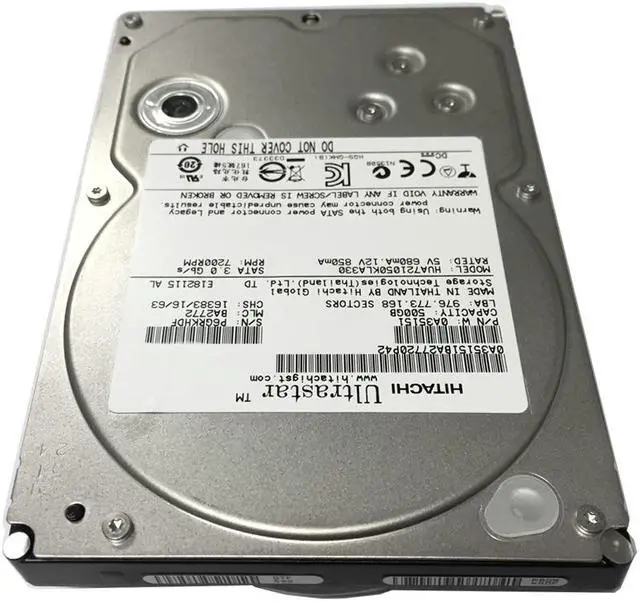 Alt view image 4 of 5 - HITACHI Ultrastar A7K1000 HUA721050KLA330 500GB 7200RPM 32MB Cache SATA 3.0Gb/s 3.5" Hard Drive - OEM w/1 Year Warranty