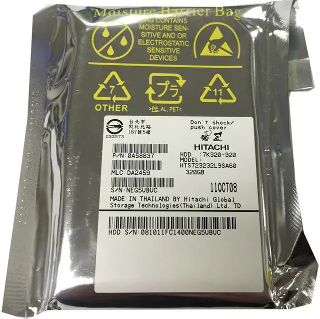 Alt view image 4 of 5 - Hitachi Travelstar 7K320 HTS723232L9SA60 (0A58837) 320GB 16MB Cache 7200RPM SATA Notebook 2.5" Hard Drive -New OEM w/1 Year Warranty
