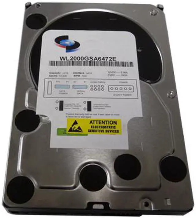Alt view image 5 of 5 - WL 2TB (2 Terabyte) 64MB Cache 7200RPM SATA 3.0Gb/s Internal 3.5" Hard Drive (Enterprise Grade) - w/ 1 Year Warranty