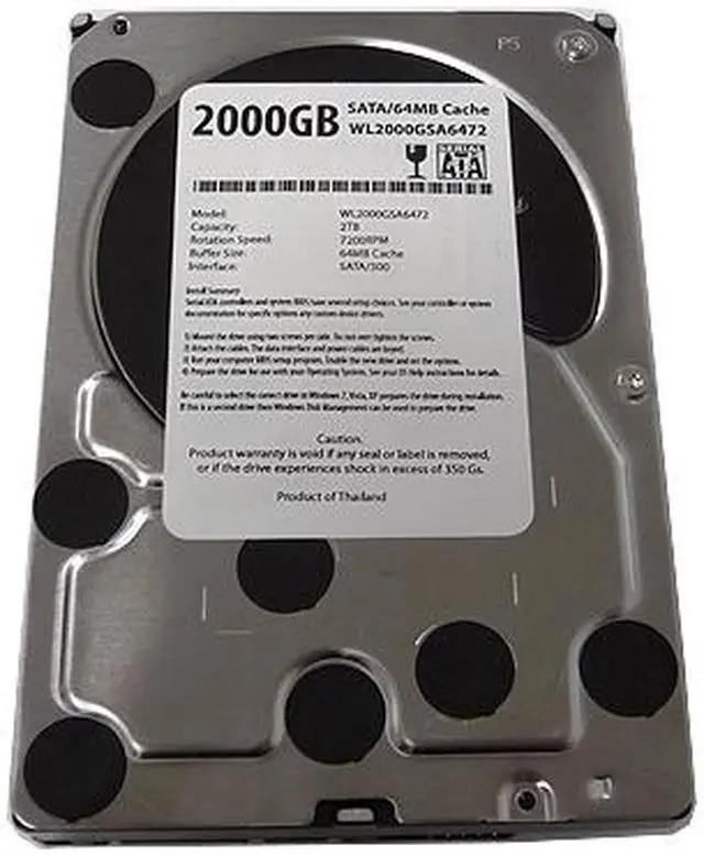 Alt view image 3 of 5 - WL 2 Terabyte (2TB) 64MB Cache 7200RPM SATA III (6.0Gb/s) 3.5" Internal Destkop Hard Drive (PC/Mac/CCTV DVR)- w/ 1 Year Warranty