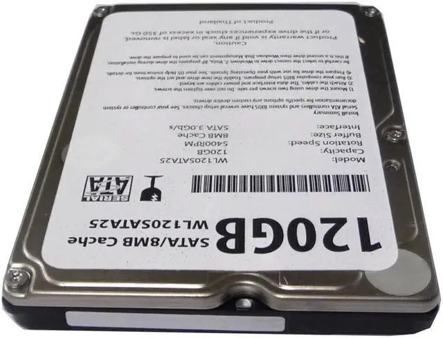Alt view image 3 of 5 - WL 120GB 8MB Cache 5400RPM SATA Notebook 2.5" Hard Drive w/1-Year Warranty