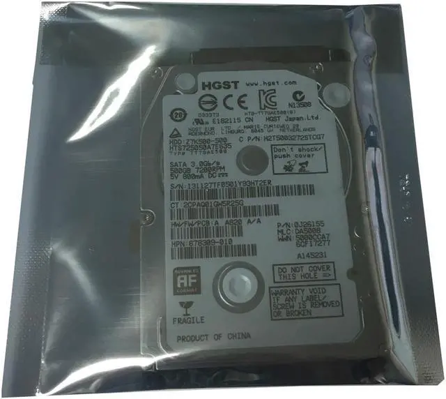 Alt view image 3 of 5 - HGST HTS725050A7E635 500GB 7200RPM 32MB Cache SATA 3.0Gb/s 2.5" Internal Notebook Hard Drive - OEM