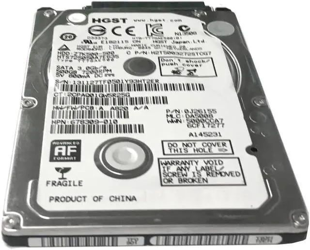 Alt view image 4 of 5 - HGST HTS725050A7E635 500GB 7200RPM 32MB Cache SATA 3.0Gb/s 2.5" Internal Notebook Hard Drive - OEM