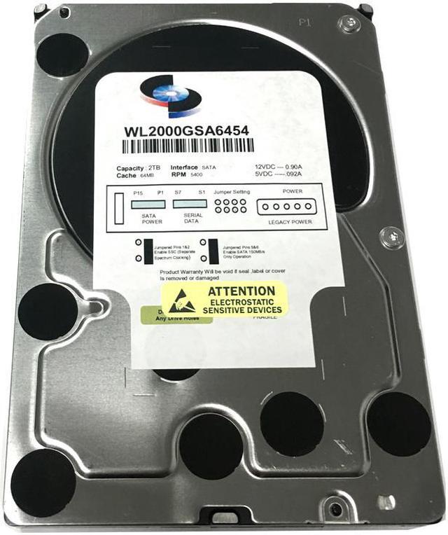 Alt view image 5 of 5 - WL 2TB 64MB Cache 5400RPM SATA III (6.0Gb/s) (Low Power & Heavy Duty) 3.5" Internal Hard Drive (NAS & CCTV DVR) - w/ 1 Year Warranty