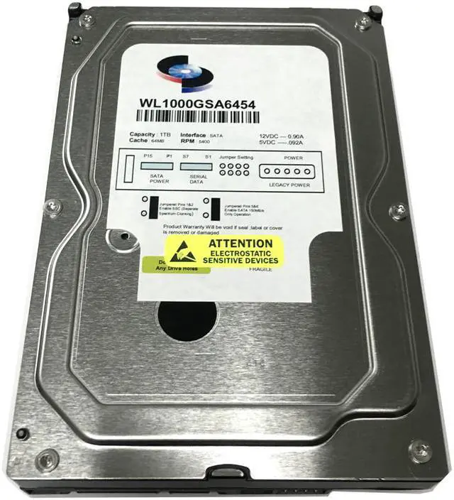 Alt view image 5 of 5 - WL 1TB 64MB Cache 5400RPM SATA III (6.0Gb/s) (Low Power & Heavy Duty) 3.5" Internal Hard Drive (NAS & CCTV DVR) - w/ 1 Year Warranty