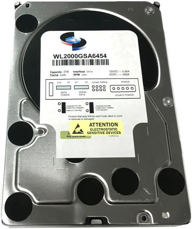 Alt view image 2 of 5 - WL 2TB 64MB Cache 5400RPM SATA III (6.0Gb/s) 3.5" Internal Surveillance DVR Hard Drive - w/ 1 Year Warranty