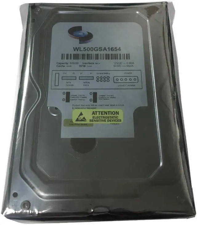 Alt view image 3 of 5 - WL 500GB 16MB Cache 5400RPM SATA II (3.0Gb/s) 3.5" Internal Surveillance DVR Hard Drive - w/ 1 Year Warranty