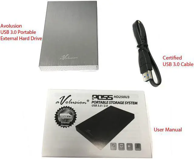 Alt view image 3 of 6 - Avolusion HD250U3 160GB Ultra Slim SuperSpeed USB 3.0 Portable External Hard Drive (Mac OS Formatted) (Silver) - 2 Year Warranty