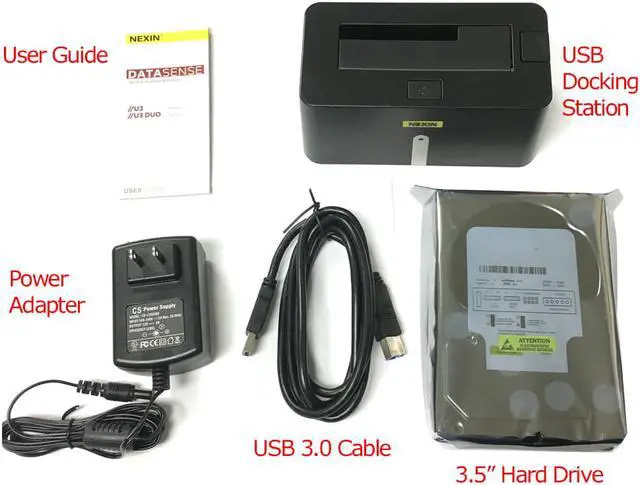 Alt view image 2 of 5 - NEXIN NEX-DS1U3 USB 3.0 Hard Drive Docking Station + WL 4TB 3.5" SATA Hard Drive (Combo)