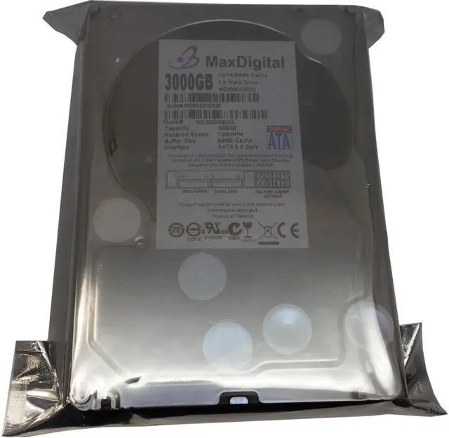 Alt view image 2 of 5 - MaxDigital 3TB 7200RPM 64MB Cache SATA III 6.0Gb/s (Surveillance CCTV DVR Storage) 3.5" Internal Hard Drive w/2 Year Warranty