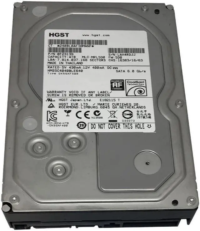 Alt view image 5 of 6 - HGST MegaScale DC 4000.B HMS5C4040BLE640 (0F22146) 4TB 64MB Cache SATA 6.0Gb/s 3.5" Enterprise CoolSpin Hard Drive Bare Drive