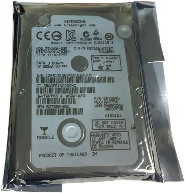 Alt view image 4 of 5 - Hitachi Travelstar Z7K320 HTS723232A7A364 320GB 7200 RPM 16MB Cache SATA 3.0Gb/s 2.5" Internal Notebook Hard Drive - w/1 Year Warranty