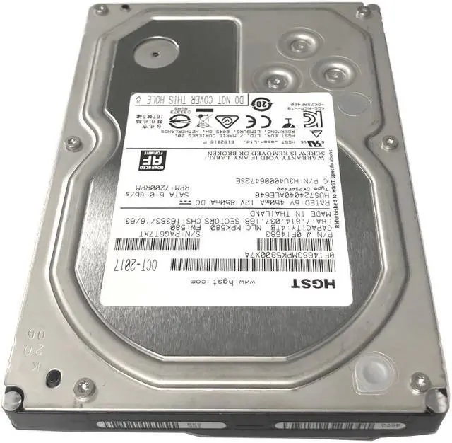 Alt view image 3 of 5 - HGST Ultrastar 7K4000 HUS724040ALE640 (0F14683) 4TB 64MB Cache 7200RPM SATA 6.0Gb/s 3.5" Internal Enterprise Hard Drive