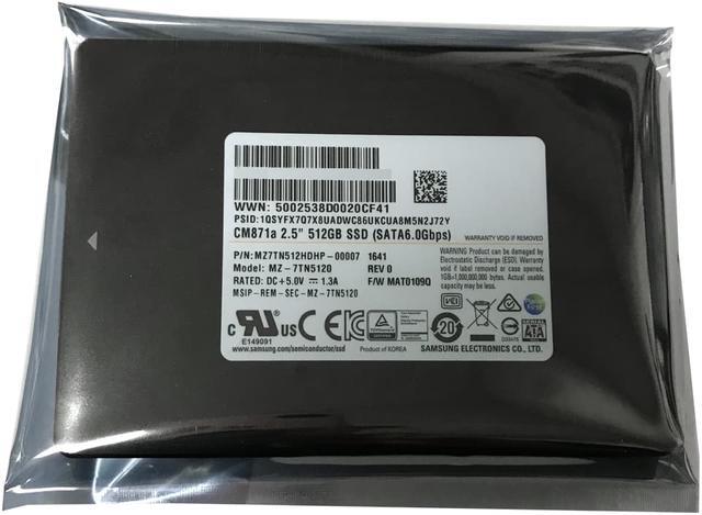 Alt view image 4 of 4 - Samsung 512GB CM871a SATA 6Gb/s TLC 2.5" 7mm Internal Solid State Drive MZ-7TN5120 - OEM
