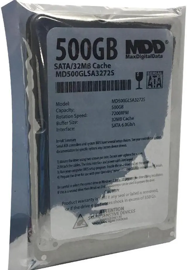 Alt view image 2 of 4 - MaxDigitalData 500GB 32MB Cache 7200RPM SATA 6.0Gb/s (7mm) 2.5" Mobile Performance Hard Drive MD500GLSA3272S - 2 Year Warranty
