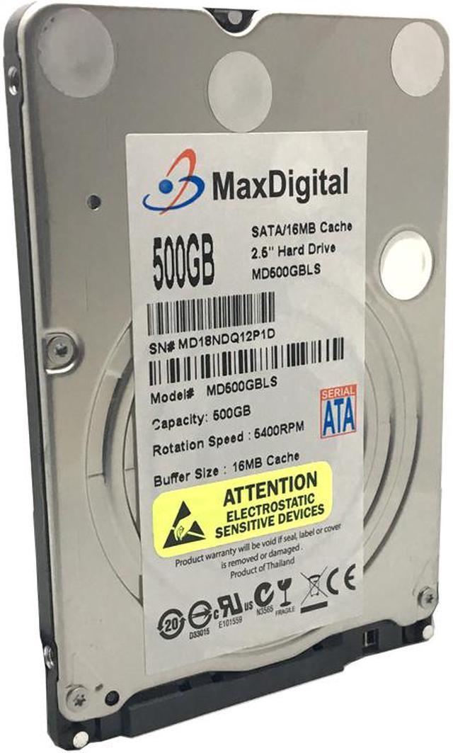 MaxDigital 500GB 5400RPM 16MB Cache SATA 6Gb/s 7mm 2.5in Notebook