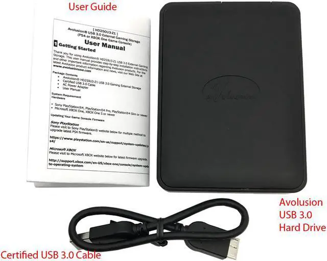 Alt view image 4 of 6 - Avolusion 1TB USB 3.0 Portable External XBOX One Hard Drive (XBOX One Pre-Formatted) HD250U3-X1-1TB-XBOX