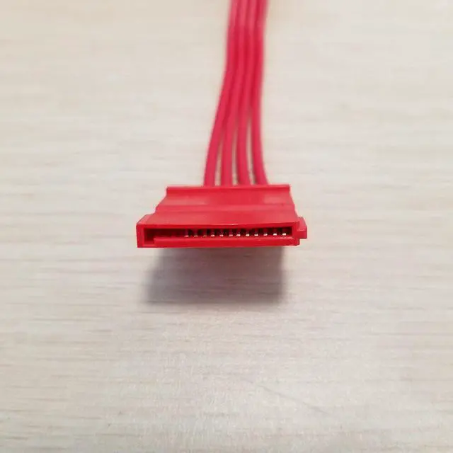 Alt view image 3 of 5 - Molex 4Pin to SATA 15Pin Adapter 1 to 5 Splitter Hard Drive Power Extension Cable 18AWG Red for PC DIY