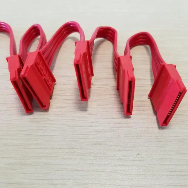 Alt view image 4 of 5 - Molex 4Pin to SATA 15Pin Adapter 1 to 5 Splitter Hard Drive Power Extension Cable 18AWG Red for PC DIY