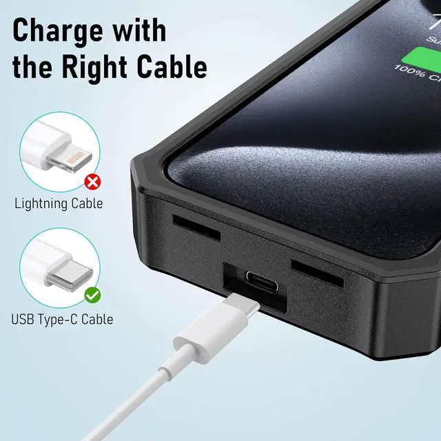 Alt view image 3 of 7 - ZEROLEMON Battery Case for iPhone 15 Pro Max, 10000mAh with 18W Fast Phone Charging Power, RuggedJuicer Extended Battery Charger with Cover for iPhone 15 Pro Max - Black
