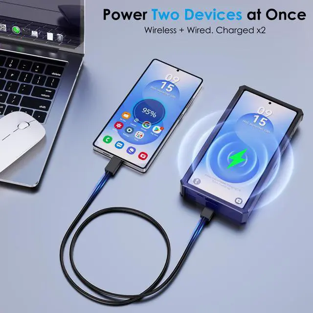 Alt view image 5 of 7 - ZEROLEMON Galaxy S25 Ultra Wireless Charging Battery Case 10000mA| Android Auto Supported | 2 Charging Methods |ZeroShock Extended Charger Case Cover for Samsung S25 Ultra