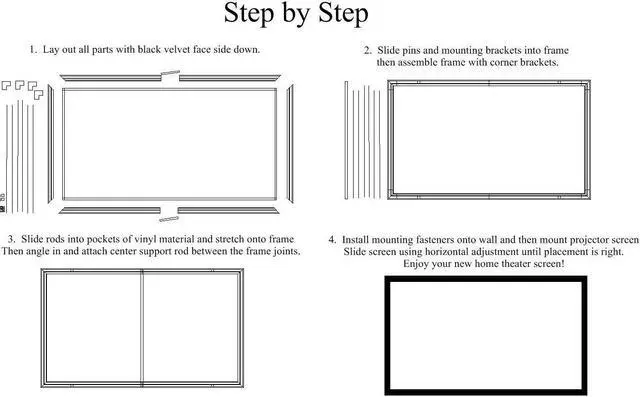Alt view image 4 of 8 - STR-169100 Silver Ticket 100" Diagonal 16:9 HDTV (6 Piece Fixed Frame) Projector Screen White Material
