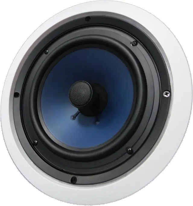Main image of 82C Silver Ticket 8" 120-Watt 2-Way In-Ceiling Speaker with Pivoting Tweeter (1 Speaker, White)
