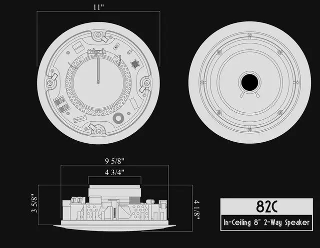 Alt view image 5 of 15 - 82C Silver Ticket 8" 120-Watt 2-Way In-Ceiling Speaker with Pivoting Tweeter (1 Speaker, White)
