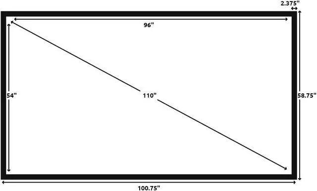 Alt view image 2 of 7 - STR-169110-G Silver Ticket 110" Diagonal 16:9 HDTV (6 Piece Fixed Frame) Projector Screen Grey Material