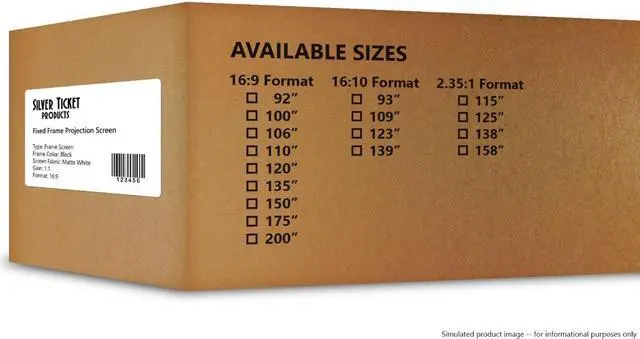 Alt view image 4 of 7 - STR-169110-G Silver Ticket 110" Diagonal 16:9 HDTV (6 Piece Fixed Frame) Projector Screen Grey Material