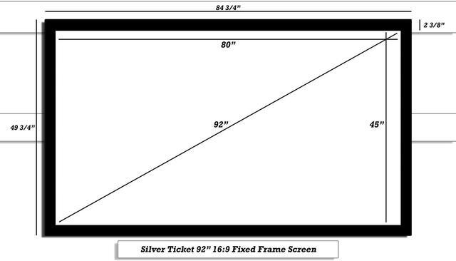 Alt view image 6 of 7 - STR-16992 Silver Ticket 92" Diagonal 16:9 HDTV (6 Piece Fixed Frame) Projector Screen White Material
