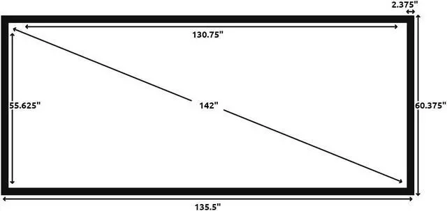 Alt view image 3 of 7 - STR-235138-S Silver Ticket 138" Diagonal 2.35:1 Cinema Format (6 Piece Fixed Frame) Projector Screen Ambient Light Rejecting Silver-Grey Material for 2D and 3D