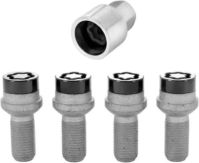Alt view image 2 of 14 - McGard 28318 Black Chrome Bolt Radius Seat Wheel Lock Set - M14x1.5 (17mm)