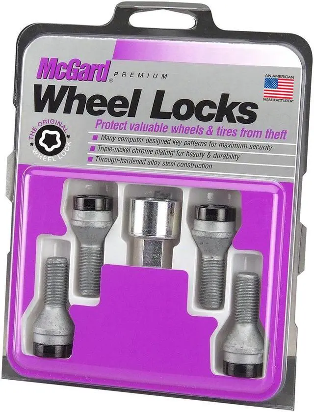 Alt view image 3 of 16 - McGard 27305 Chrome/Black Bolt Style Cone Seat Wheel Lock Set (M14 x 1.5)