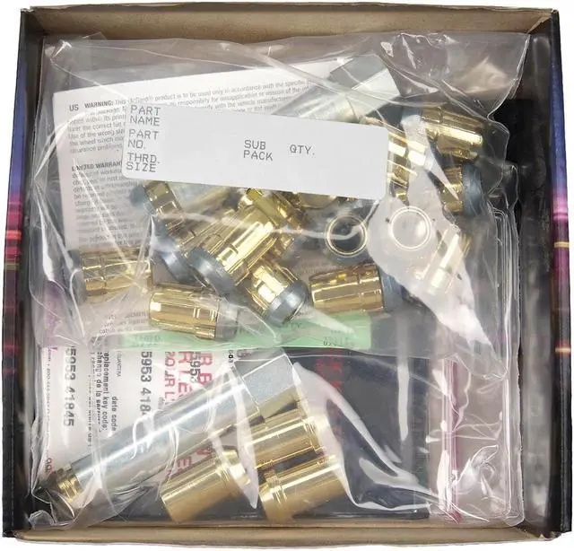 Alt view image 2 of 4 - McGard 65557GD Gold Chrome SplineDrive Wheel Install Kit - M12x1.5 (13/16")
