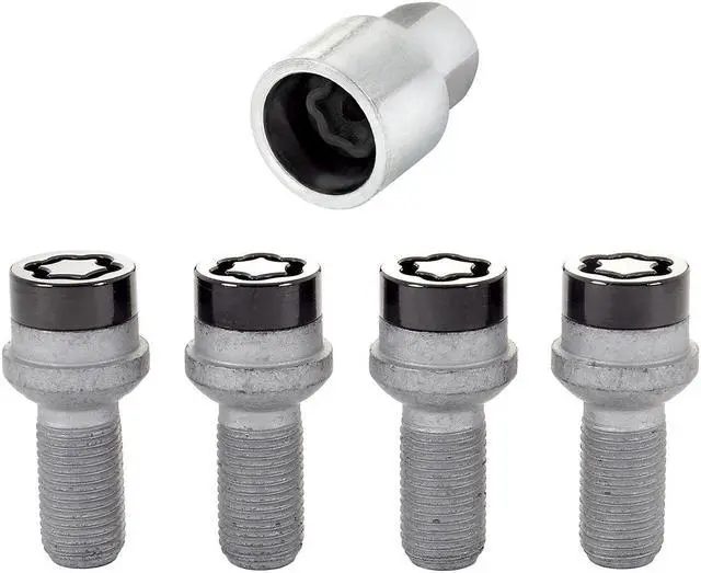 Alt view image 2 of 8 - McGard 28374 Black Chrome Bolt Radius Seat Wheel Lock Set - M14x1.5 (17mm)