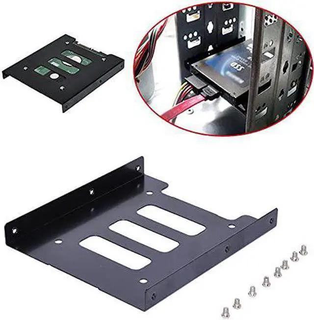 Alt view image 2 of 7 - SSD Metal Mounting Bracket 2.5 to 3.5 Hard Drive Bracket Kit Adapter SSD HDD Holder with Screws (2 Pack)