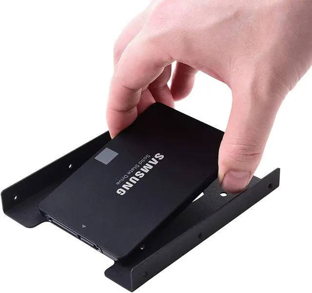 Alt view image 5 of 7 - 2.5 to 3.5 Adapter -SSD Mounting Bracket Kit 2.5 to 3.5 Drive Bay Metal Adapter Mounting Bracket Hard Drive Holder with 5pcs Reusable Cord Organizer