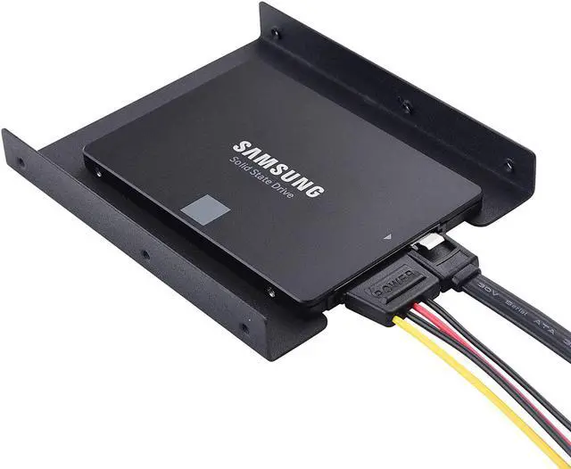 Alt view image 3 of 7 - 2.5 to 3.5 Adapter -SSD Mounting Bracket Kit 2.5 to 3.5 Drive Bay Metal Adapter Mounting Bracket Hard Drive Holder with 5pcs Reusable Cord Organizer