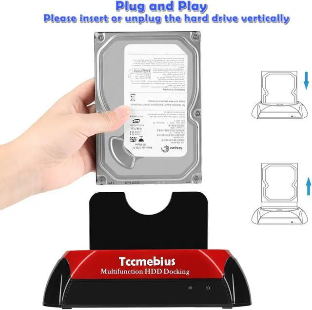 Alt view image 5 of 7 - Hard Drive Docking Station TCC-S867-US USB 2.0 to 2.5 3.5 Inch SATA IDE Dual Slots External HDD Enclosure for 2.5 3.5 IDE SATA I/II/III HDD SSD