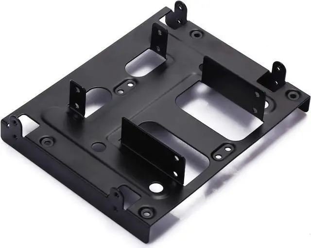 Alt view image 2 of 7 - 5.25 to 3.5 Drive Bay Adapter HDD SSD Mounting Bracket 5.25 inch to 2.5 or 3.5 Inch Internal Hard Disk Drive Mounting Kit with Screws and Shock Absorption Rubber Washer- Black