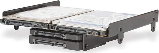 Alt view image 5 of 7 - 5.25 to 3.5 Drive Bay Adapter HDD SSD Mounting Bracket 5.25 inch to 2.5 or 3.5 Inch Internal Hard Disk Drive Mounting Kit with Screws and Shock Absorption Rubber Washer- Black